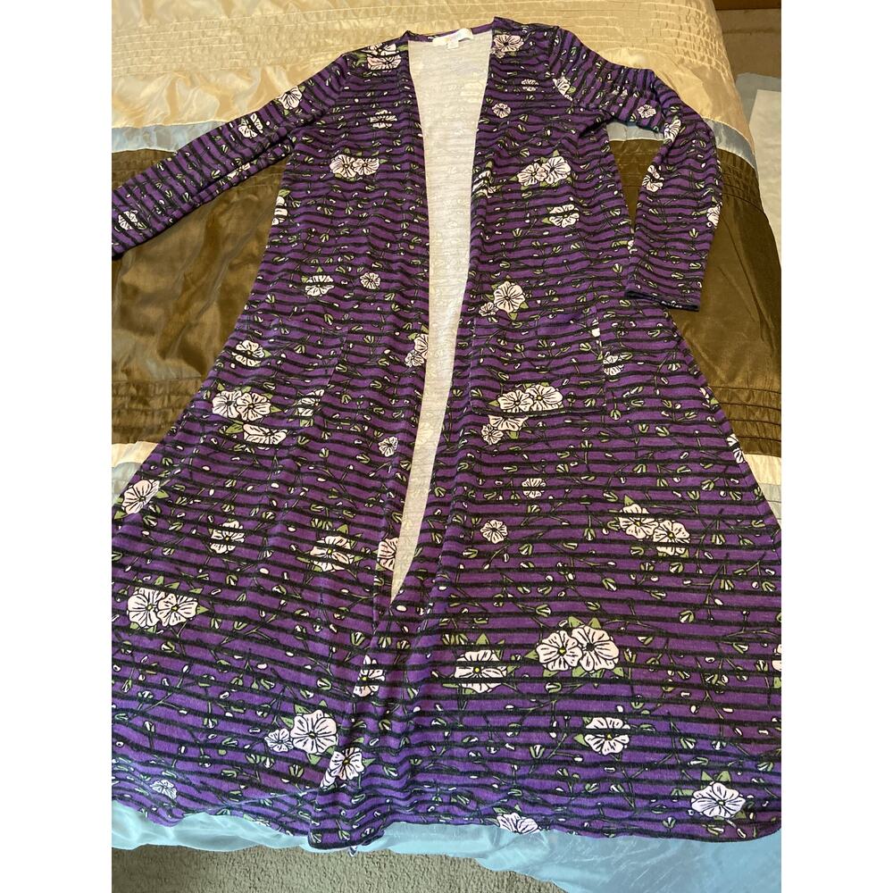 Lularoe purple floral long duster Size Small (S)